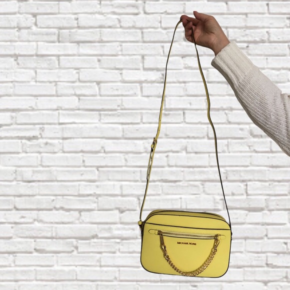 🎉HP🎉MICHAEL KORS • Jet Set Crossbody Large Leather Zip Bag in Sunshine • NWT - Picture 5 of 9